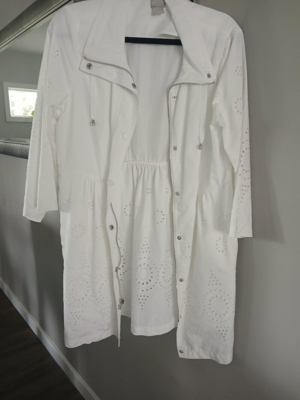 Chico's  white ivory jacket some eyelet